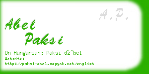 abel paksi business card